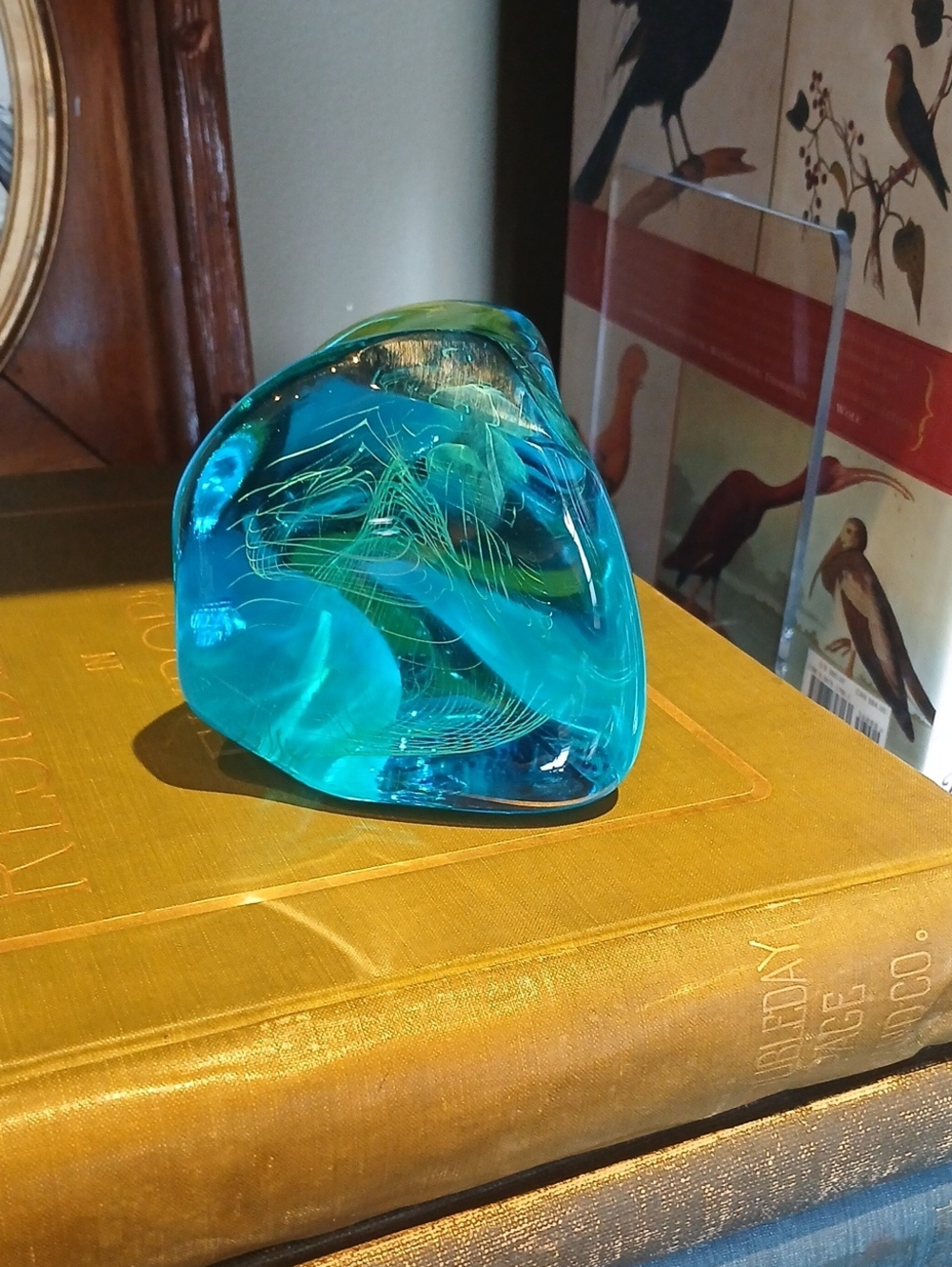 Vintage Bill Slade American Studio Glass Art Paperweight / Signed and Dated 96
